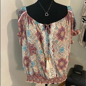 𝅺MAURICES Floral Smocked Flowy Top XXL​